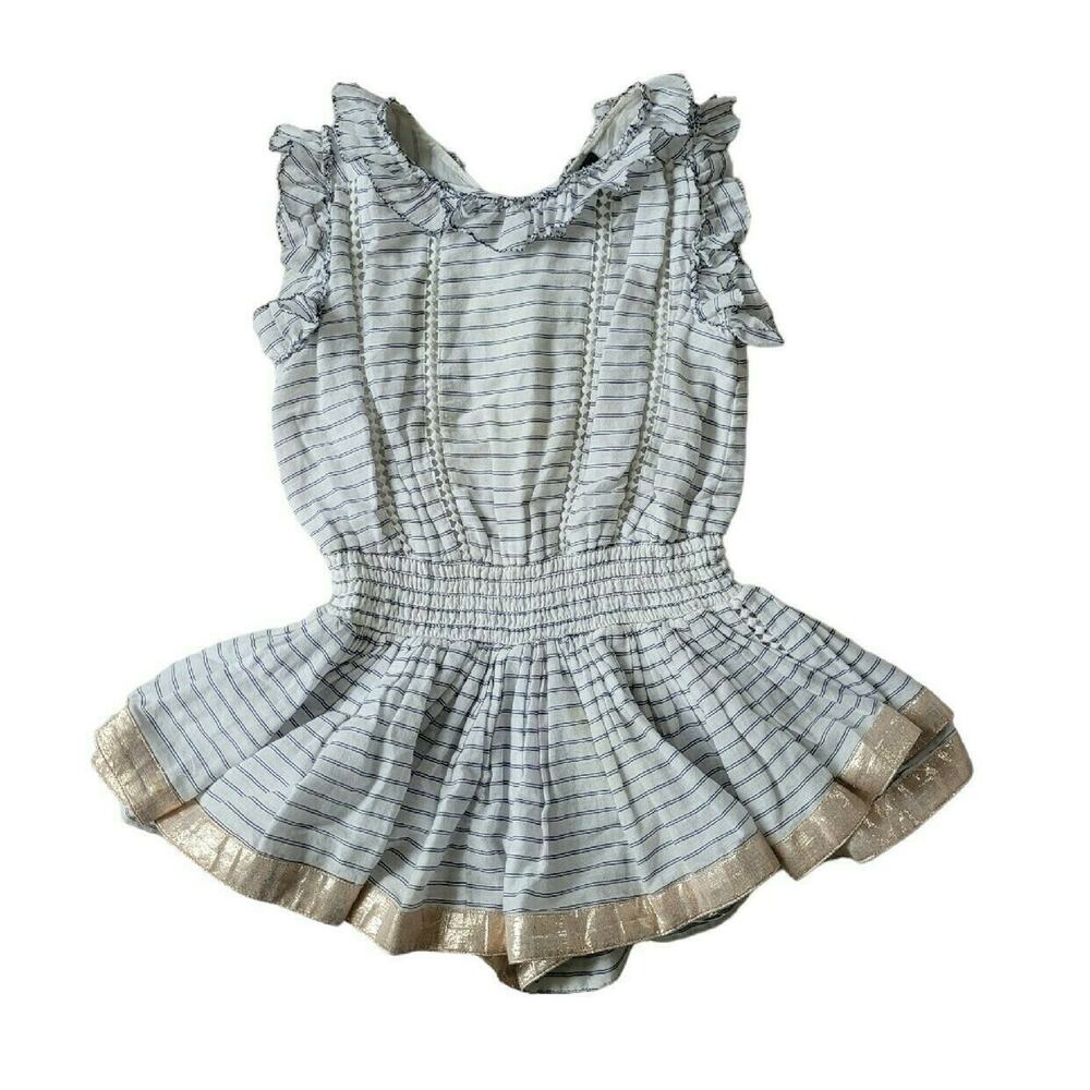 Velveteen Striped Skirted Romper